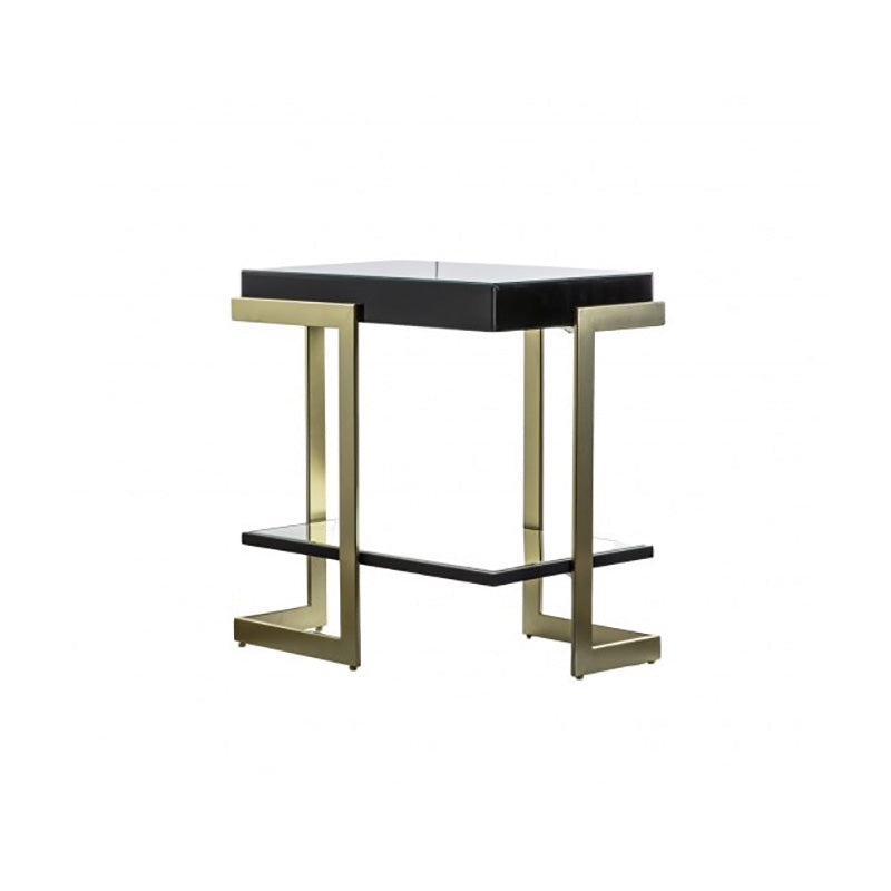 Manhattan Gold Side Table - Glass Top