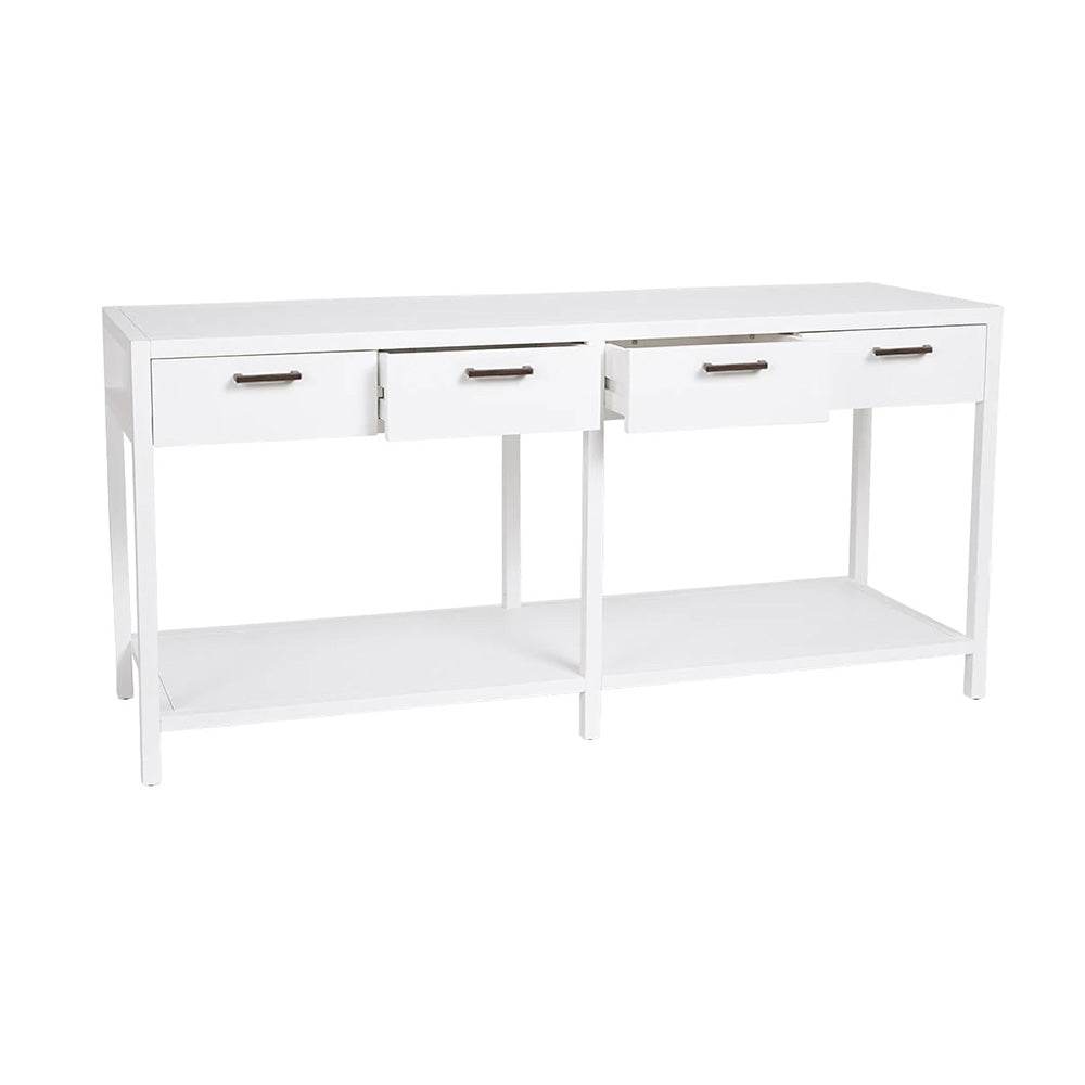 Alba White 4 Drawer Console Table | Hampton Console Table