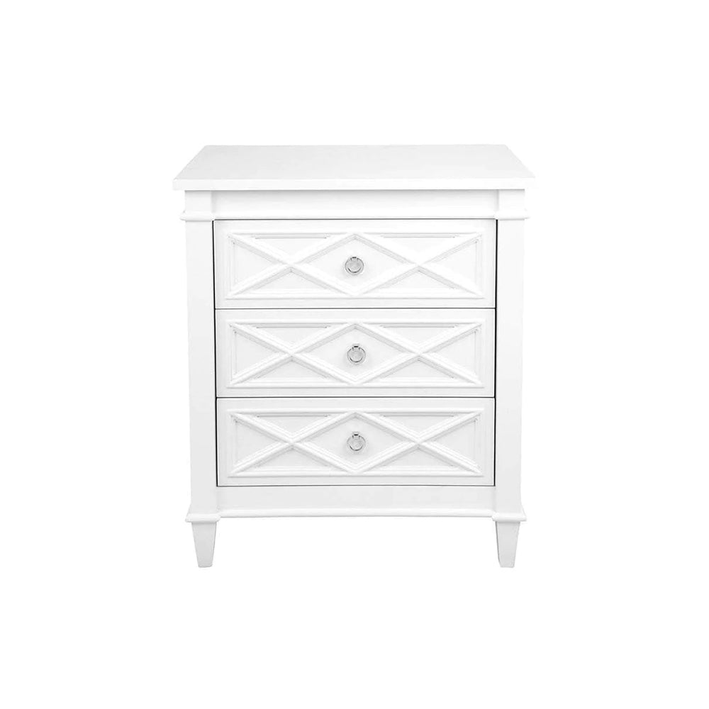 Miami Bedside Table White | Large Hamptons Bedside Table