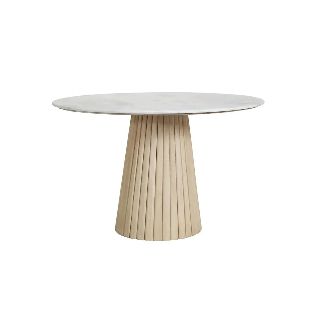 Milson Natural Dining Table - White and Grey Top