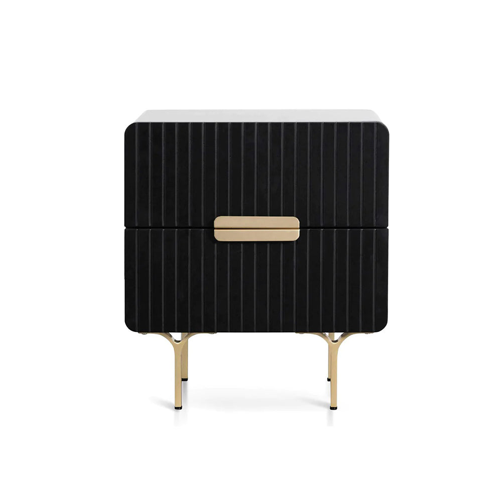 Padme Black Bedside Table | Art Deco Bedside Table 