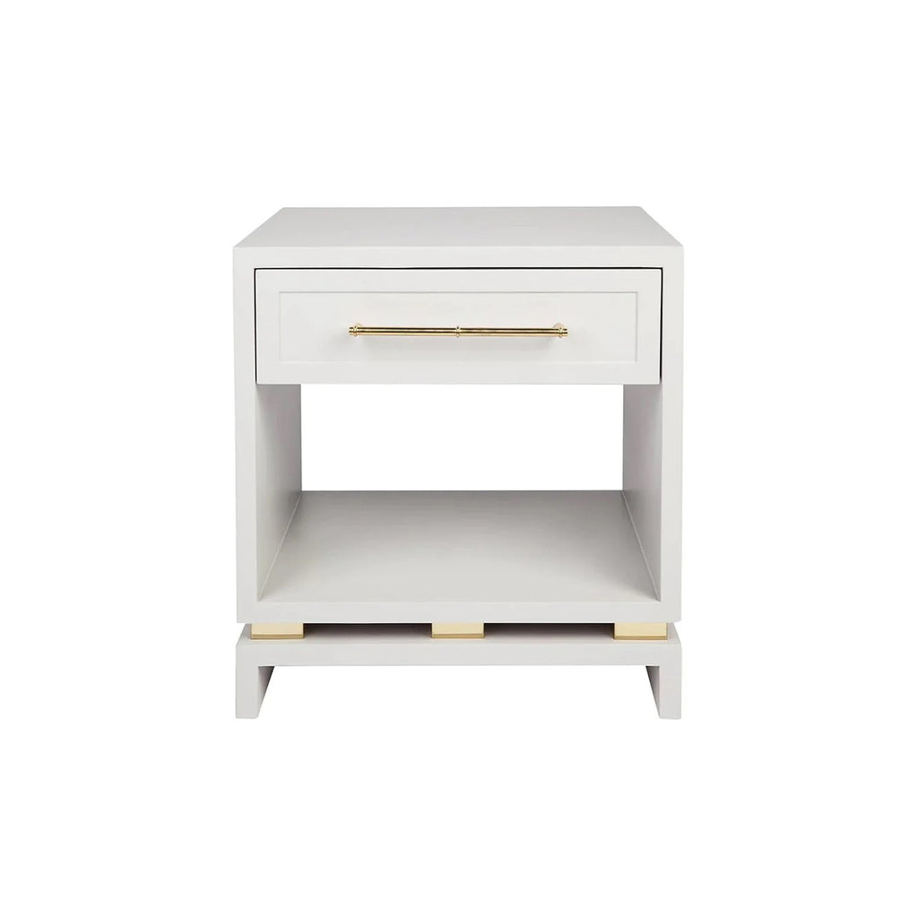 Pearl Luxury Small Bedside Table - Grey | Hamptons Bedside Table
