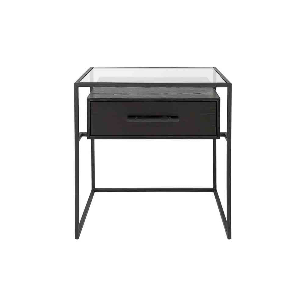 Vogue Luxury Bedside Table - Small Black