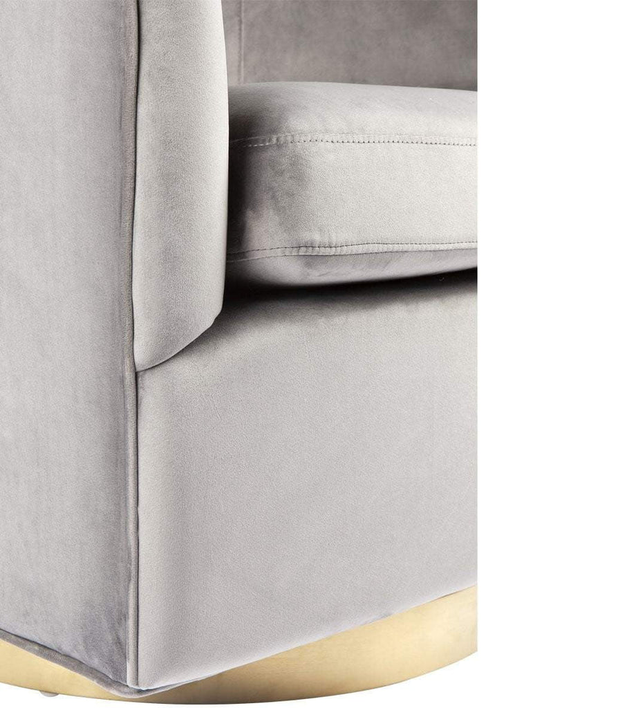 Belvedere Swivel Velvet Armchair - Charcoal