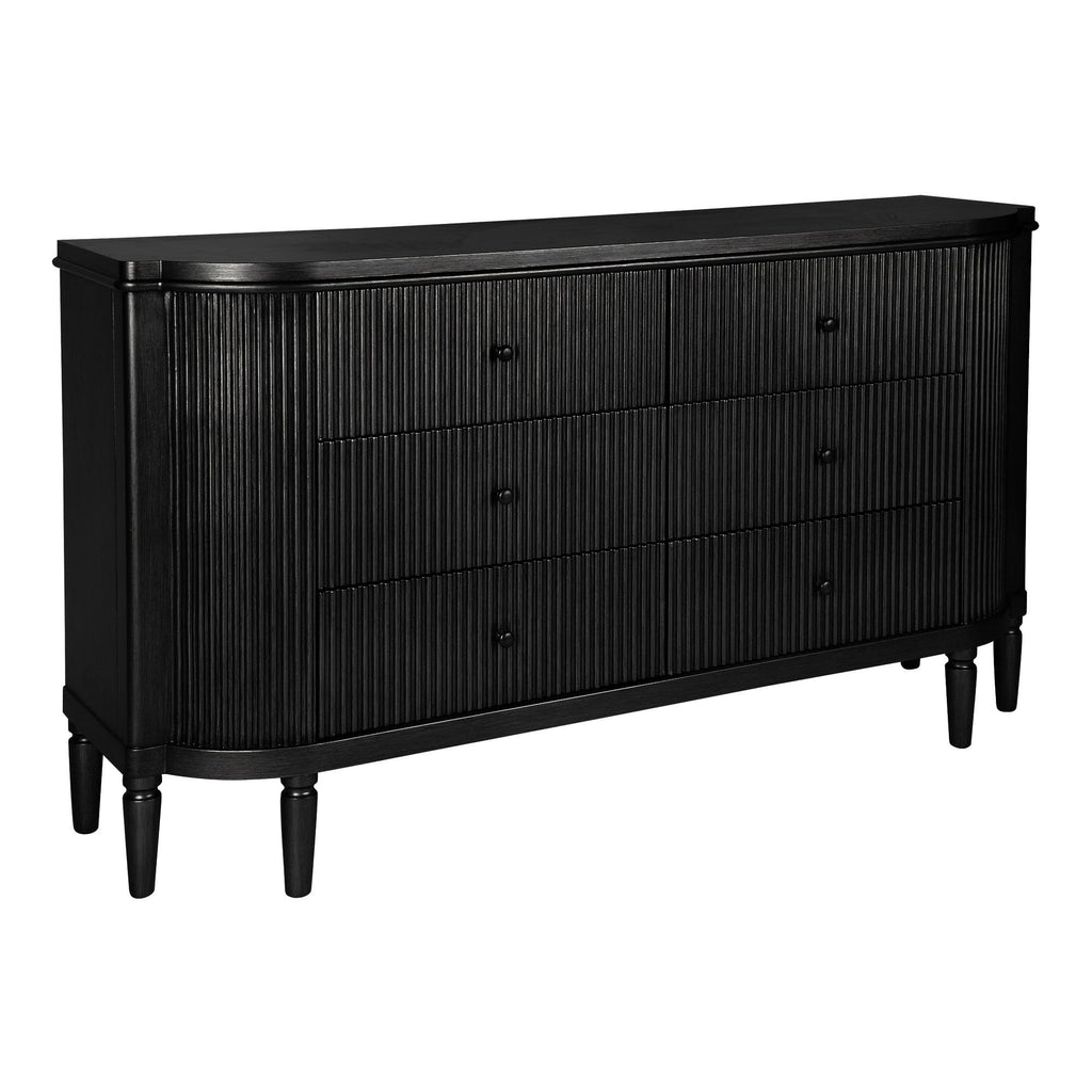 Arienne 6 Drawer Black Chest | Black Art Deco Chest of Drawers