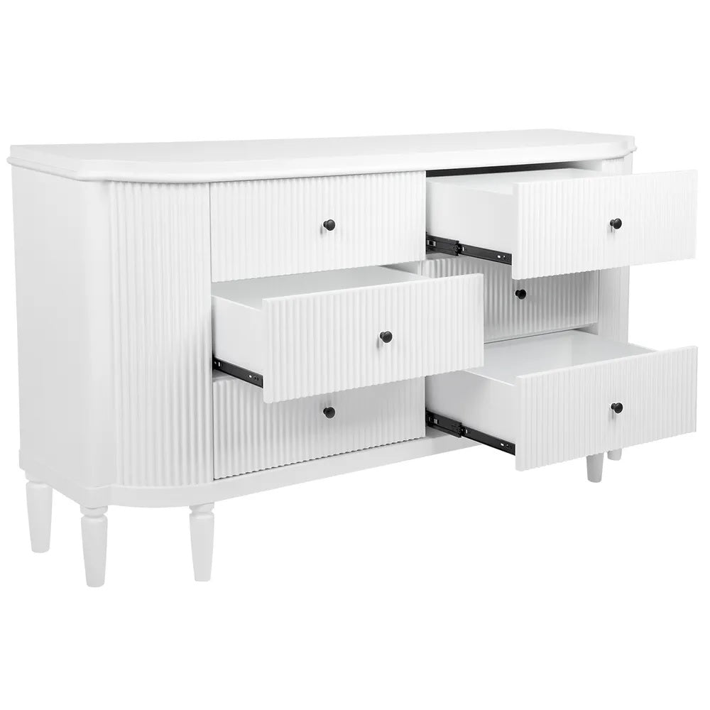 Arienne White Chest of Drawers | Art Deco Furniture