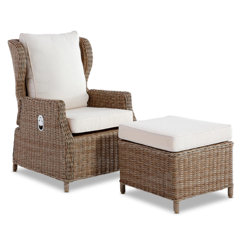 Ellis Reclining Lounge Chair - Natural | Hamptons Outdoor Furniture