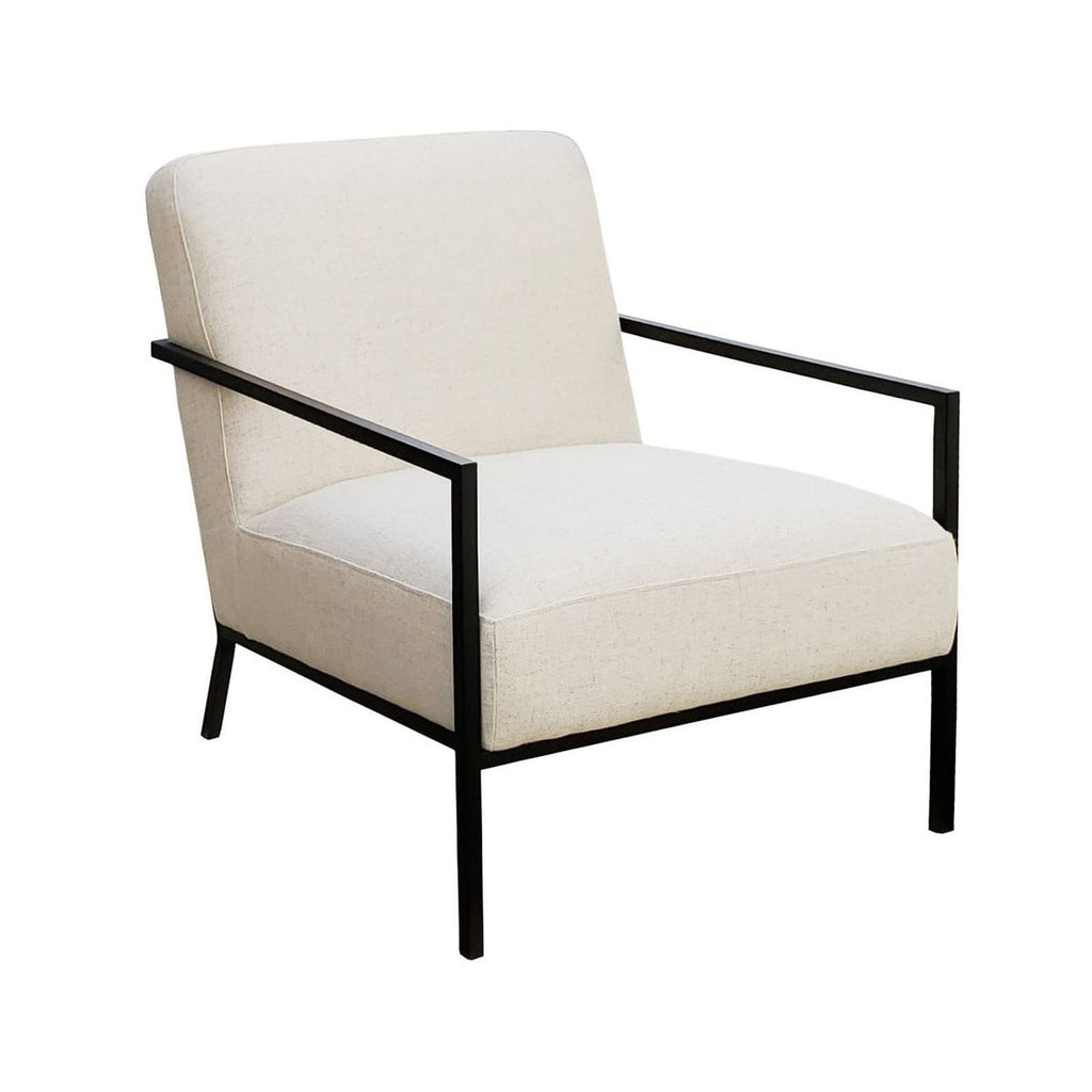 Hemming Natural Linen Chair |Hemming Hamptons Armchair - Black Base