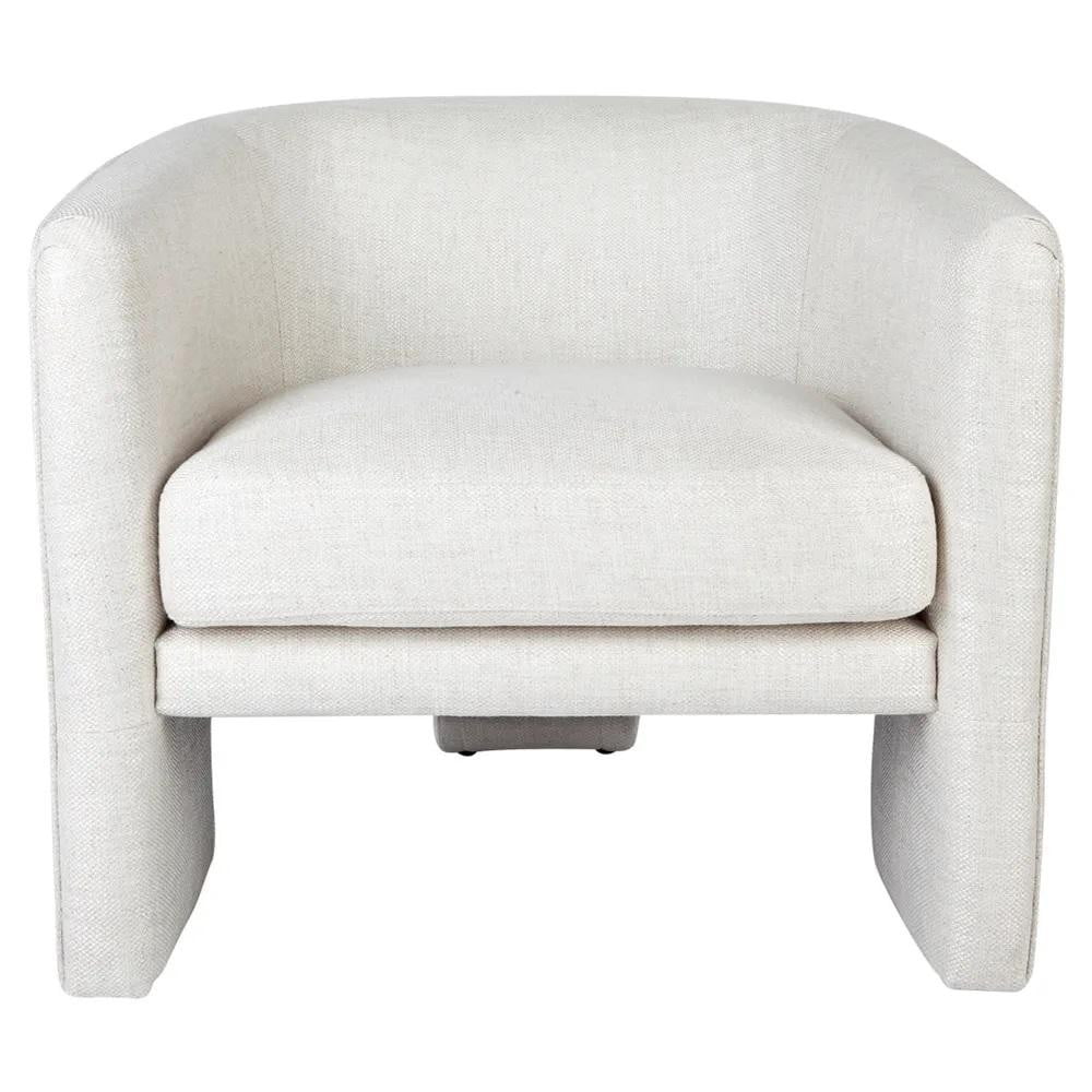 Koko Curved Occasional Chair | Natural Linen Armchair
