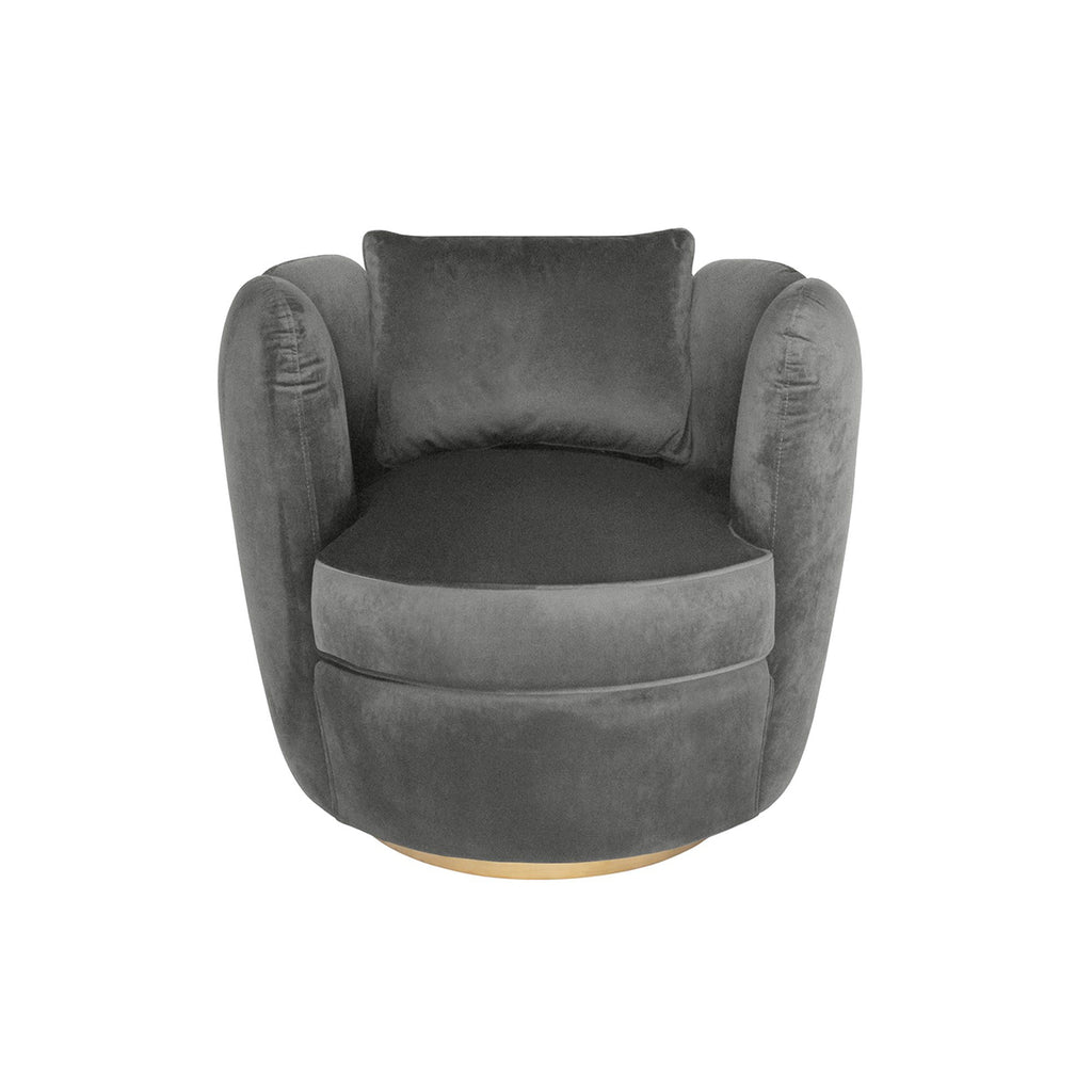 Soho Velvet Armchair - Charcoal