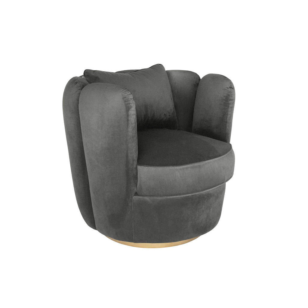 Soho Velvet Armchair - Charcoal