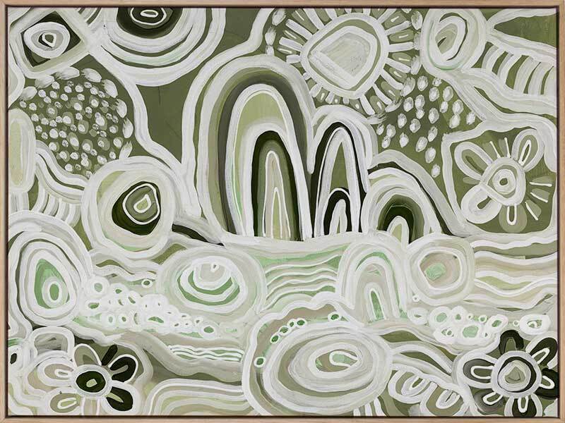 River Country Green Aboriginal Art