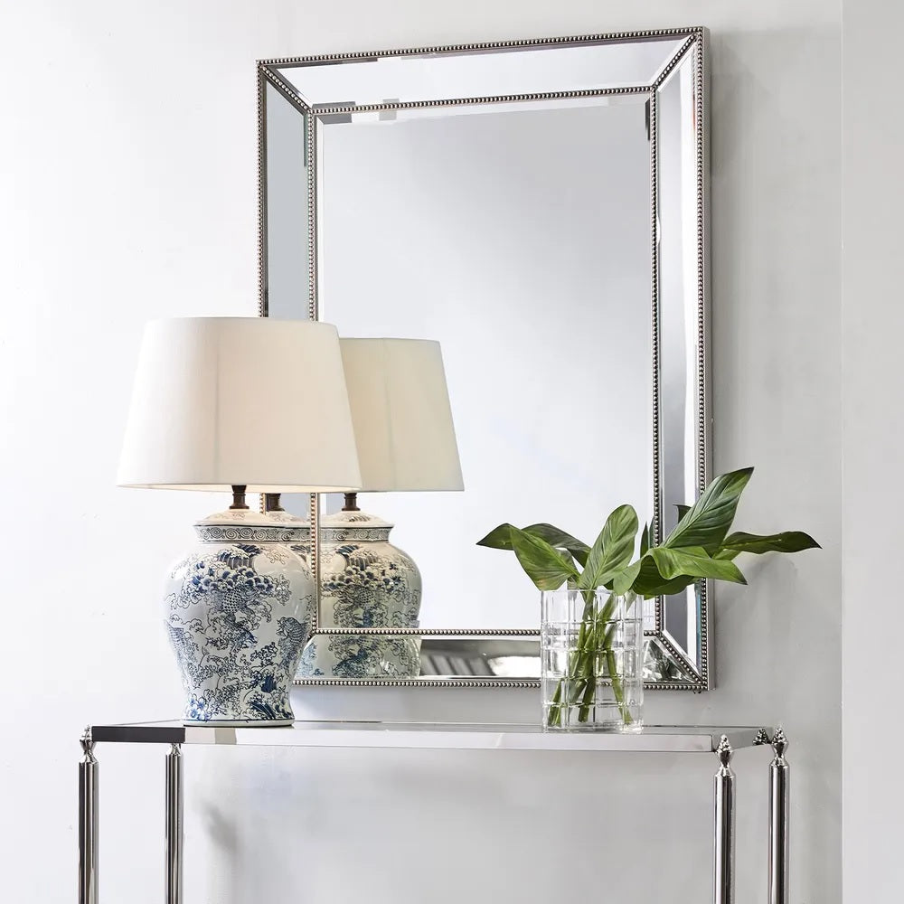 Zeta Large Wall Mirror Antique Silver | Luxury Furniture Sydney