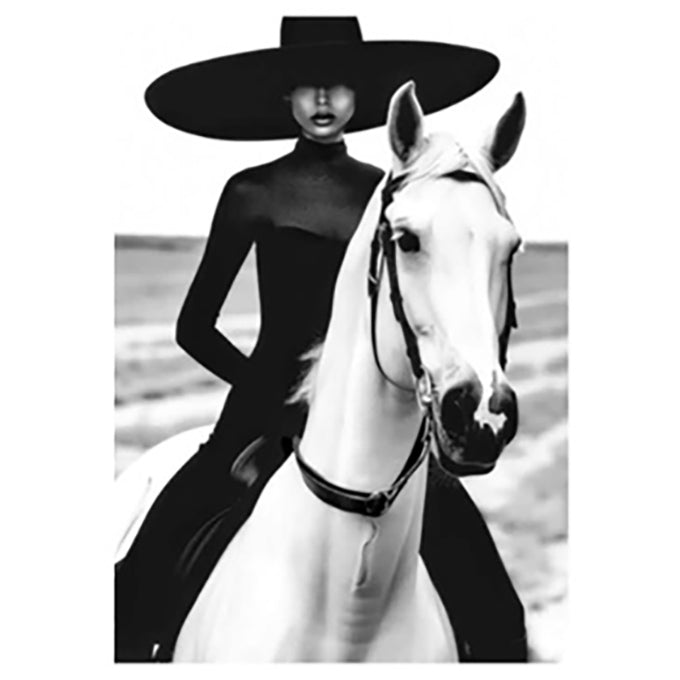 Midnight Equestrian Black & White Wall Art