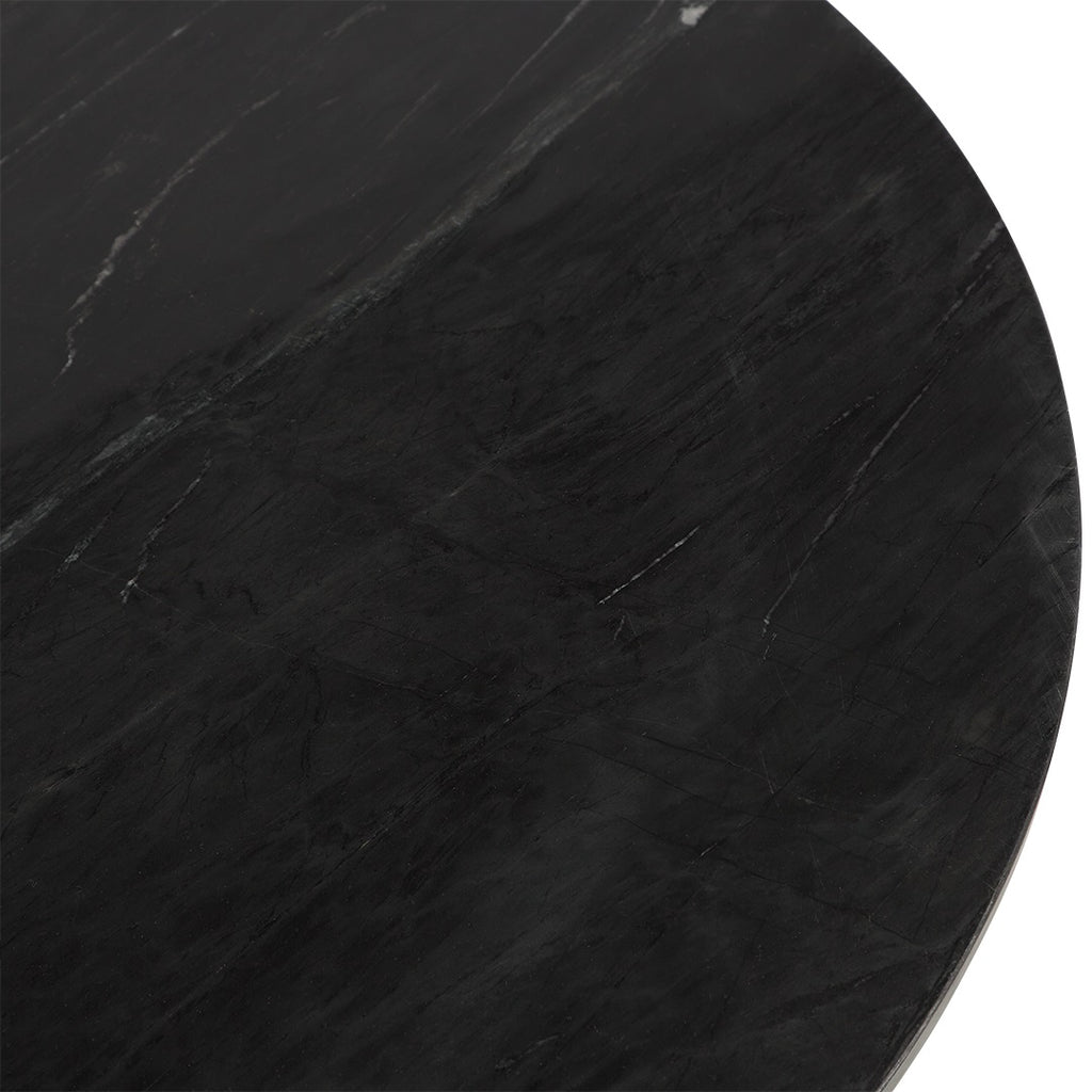 Milson Round  Marble Coffee Table - Black
