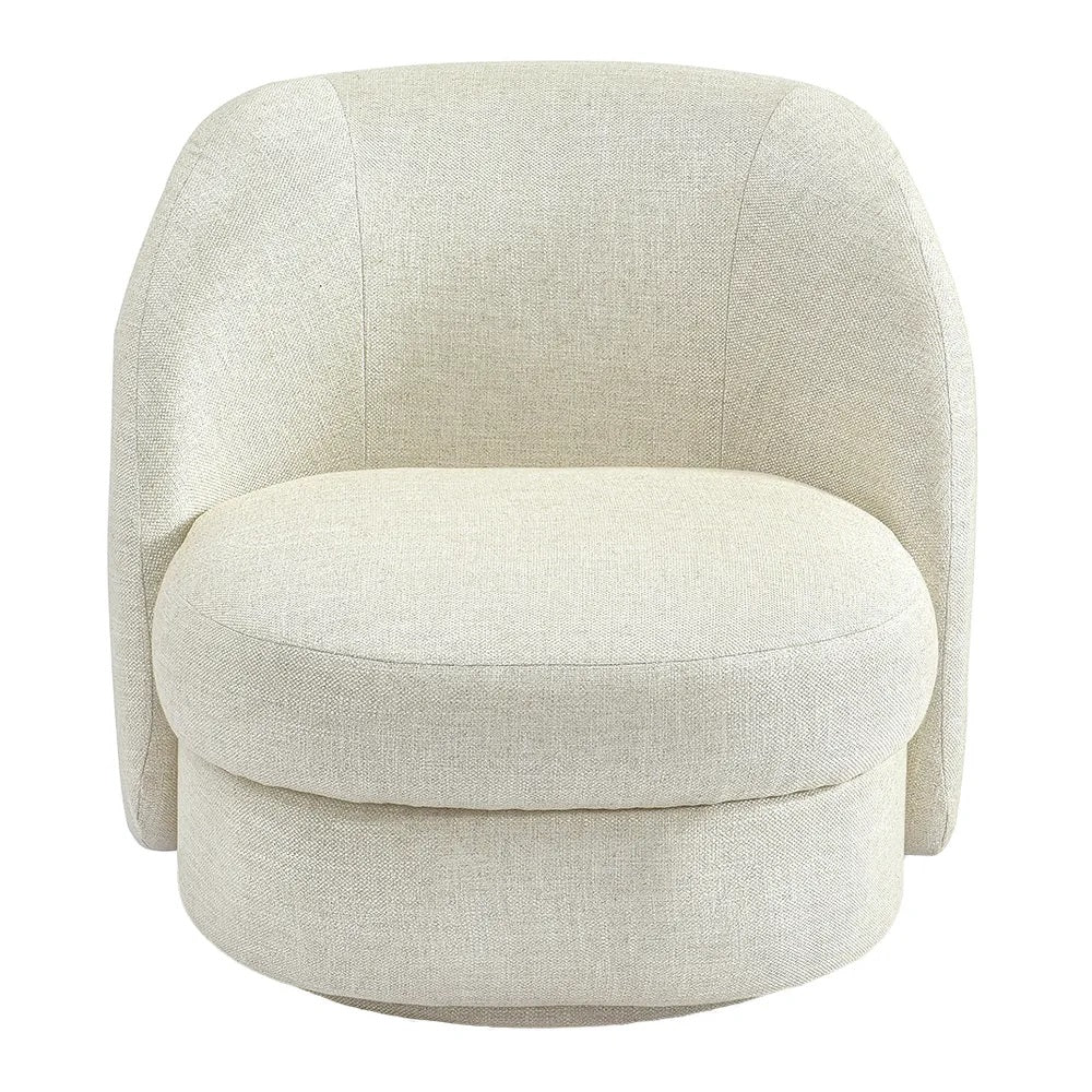 Abbey Swivel Arm Chair - Natural Linen | Modern Furniture Design