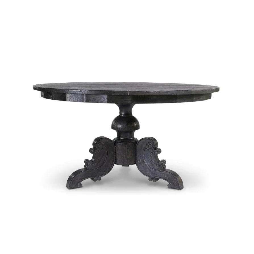 Antigua Round Dining Table - Charcoal Black