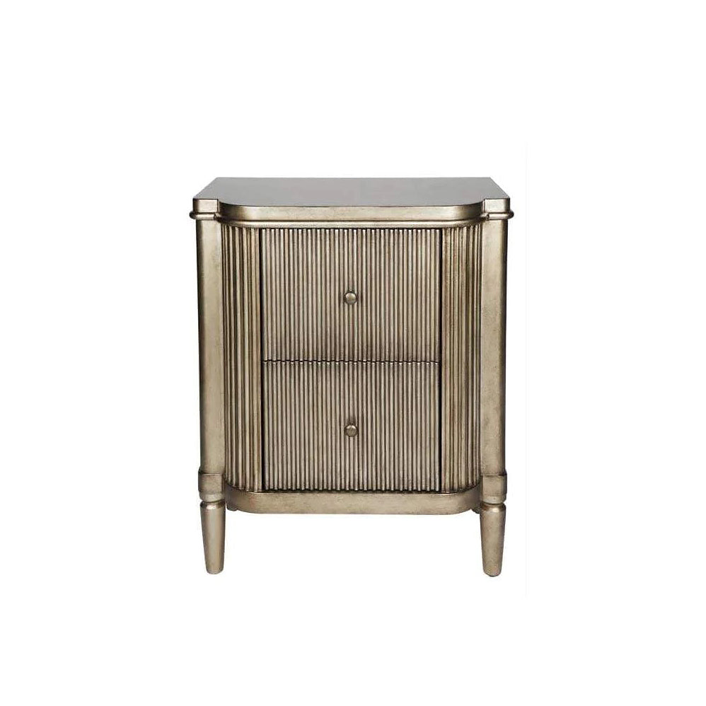 Arienne Large Bedside Table - Antique Gold