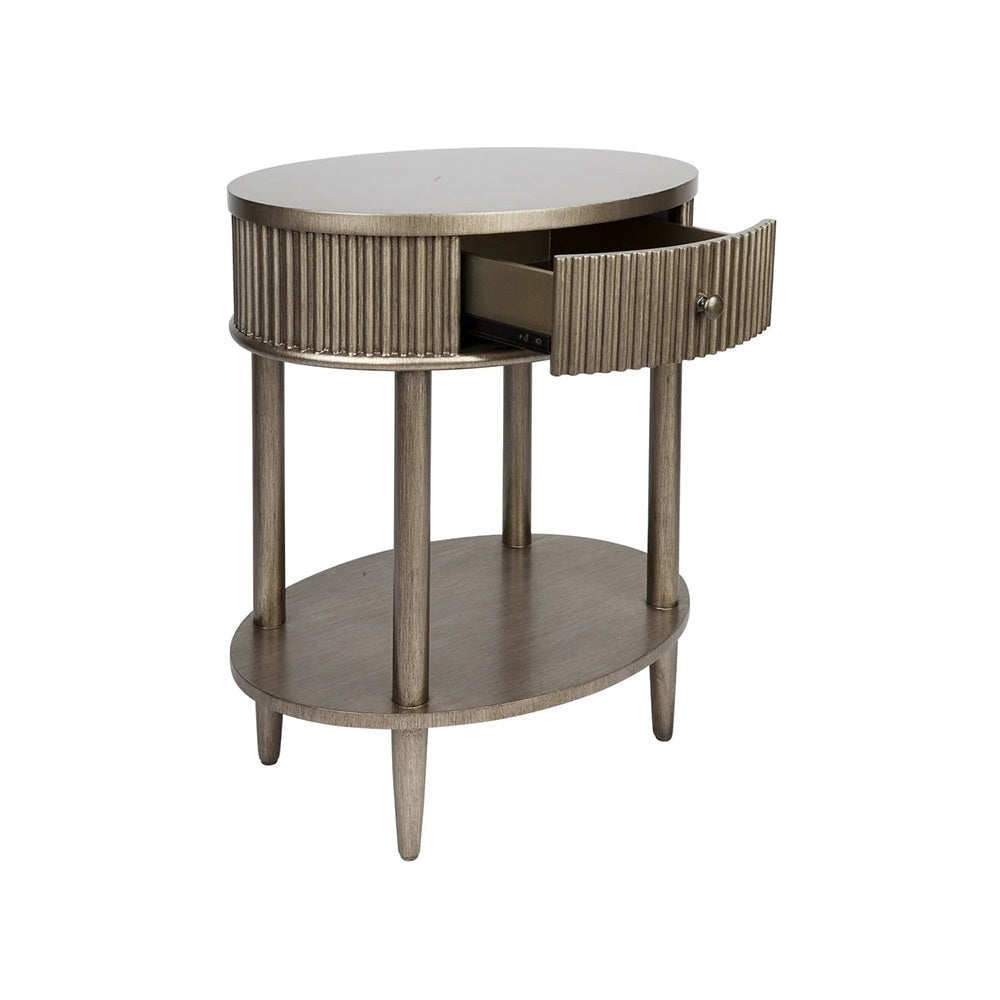 Arienne Gold Bedside Table - Oval