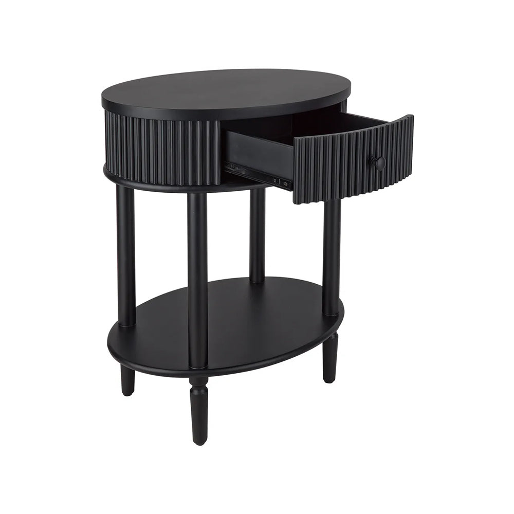 Arienne Bedside Table - Small Black