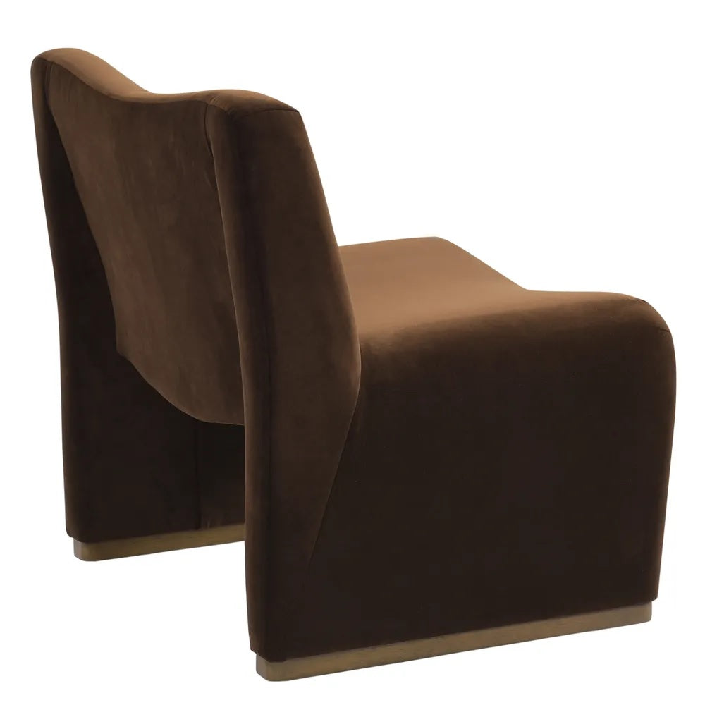 Choclate Velvet Occasional Chair | Modern Design
