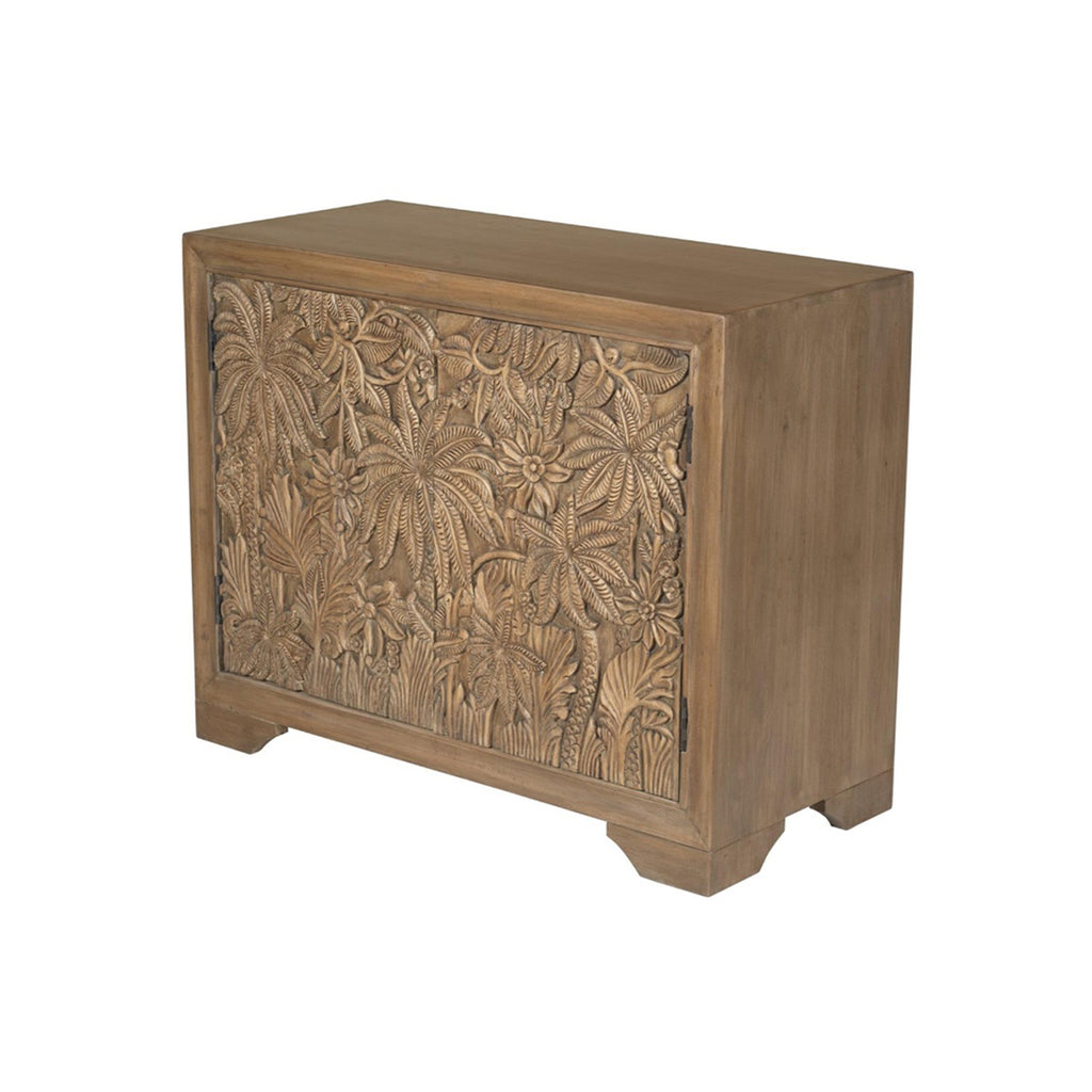 Ascot Hand Carved 2-Door Cabinet - Mud Grey