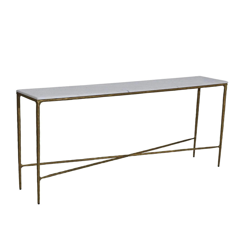 Heston Marble Top Console Table Brass | Marble Console Table