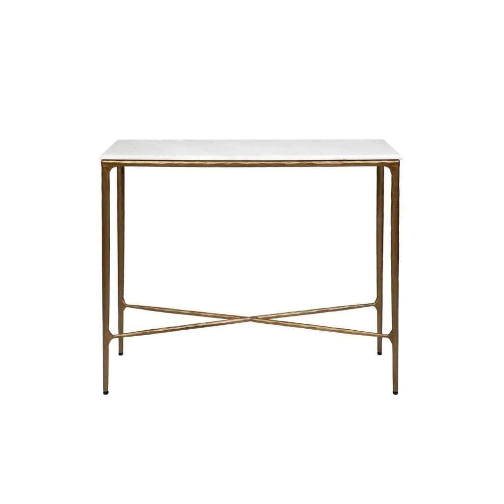 Heston Marble Console Table - Small Brass | Marble Hallway Table