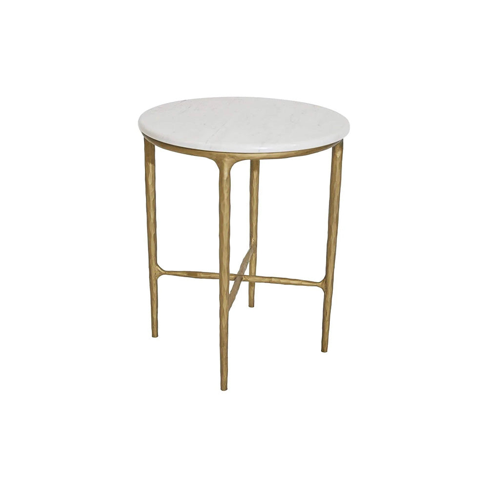 Avalon Marble Side Table - Brass