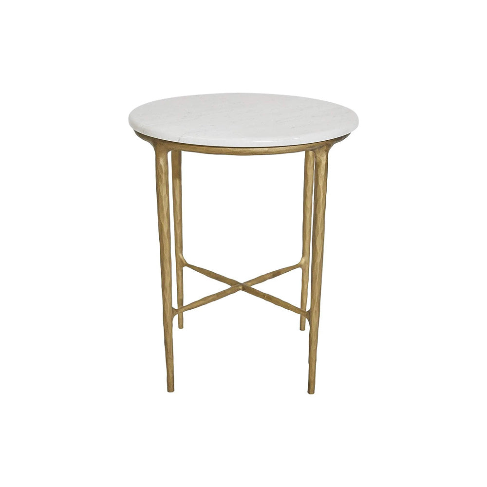 Avalon Marble Side Table - Brass