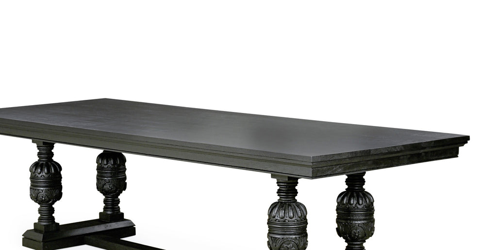 Santorini Carved Dining Table 2.8m - Black