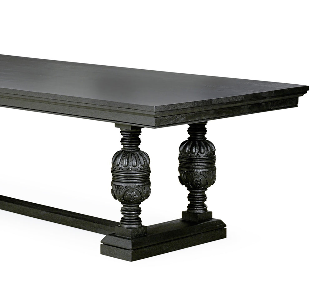 Santorini Carved Dining Table 2.8m - Black