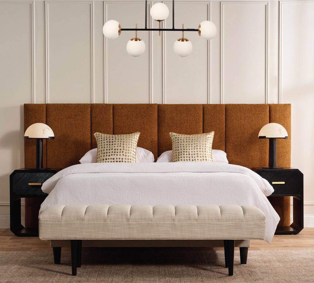 Bronx Panelled Bedhead Range - Butterscotch