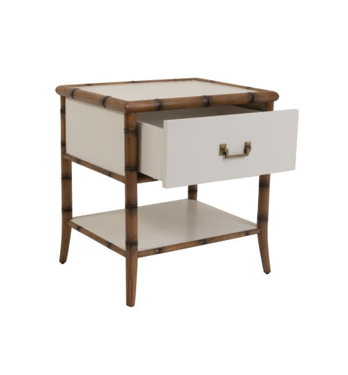 Bordeaux  Bamboo Bedside Table - Ivory