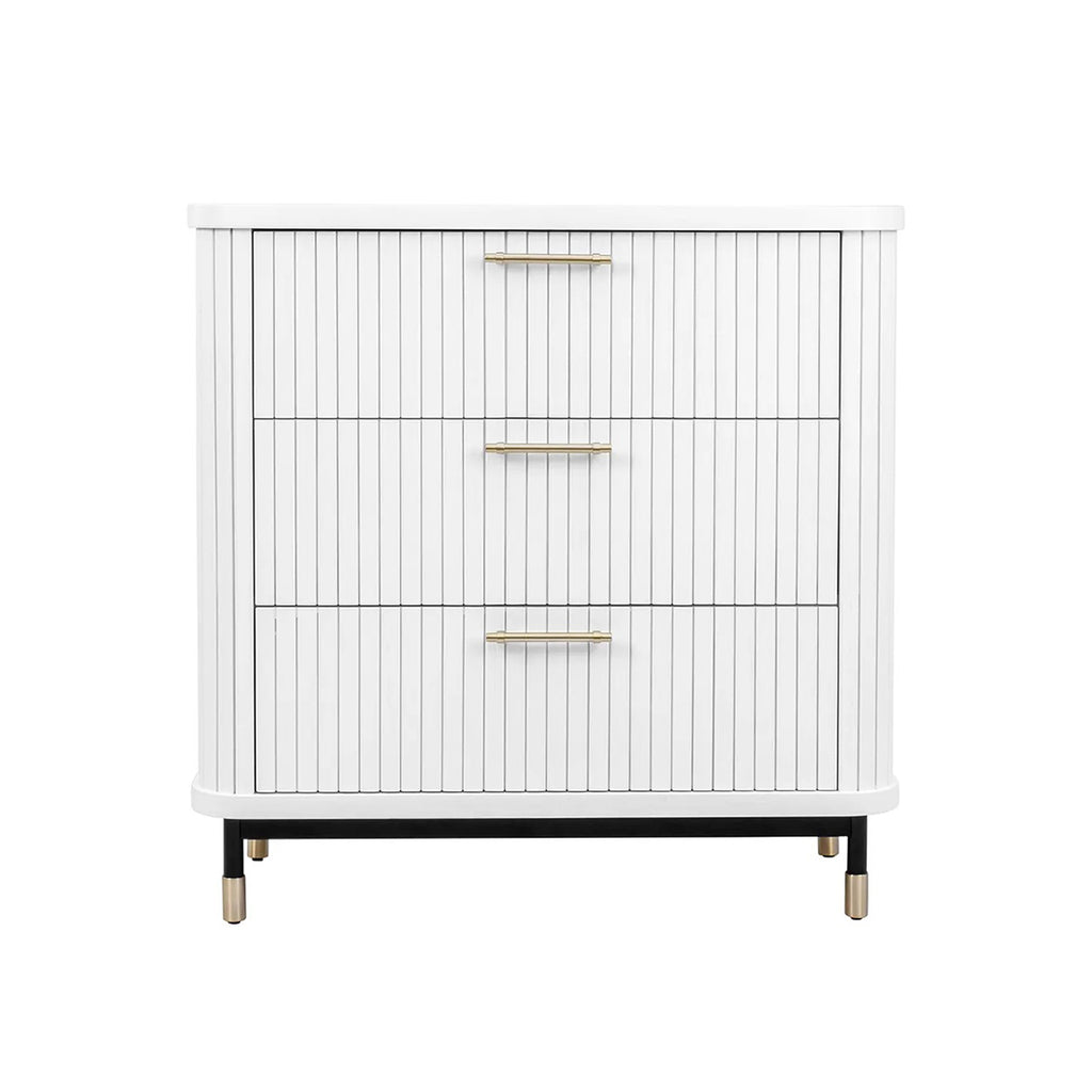 Boston Oak 3 Drawer Chest - White