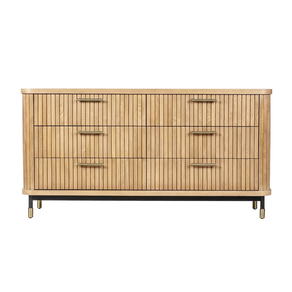 Boston Oak 6 Drawer Chest - Natural