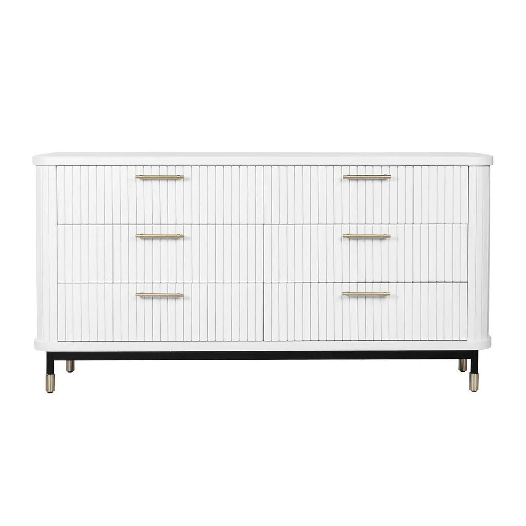 Boston Oak 6 Drawer Chest - White