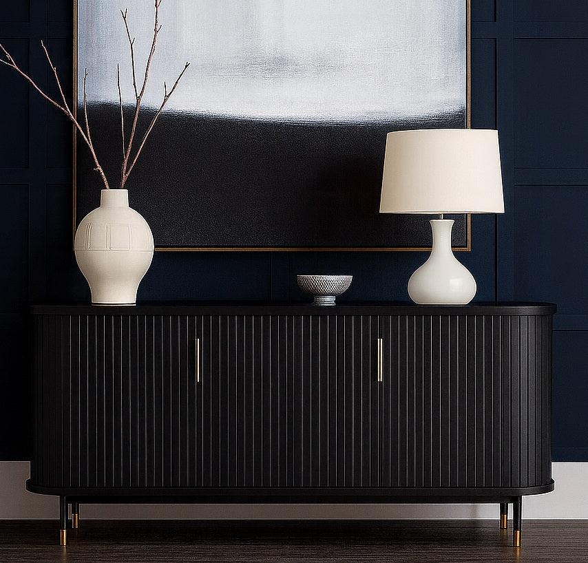 Boston Oak Buffet Cabinet - Black