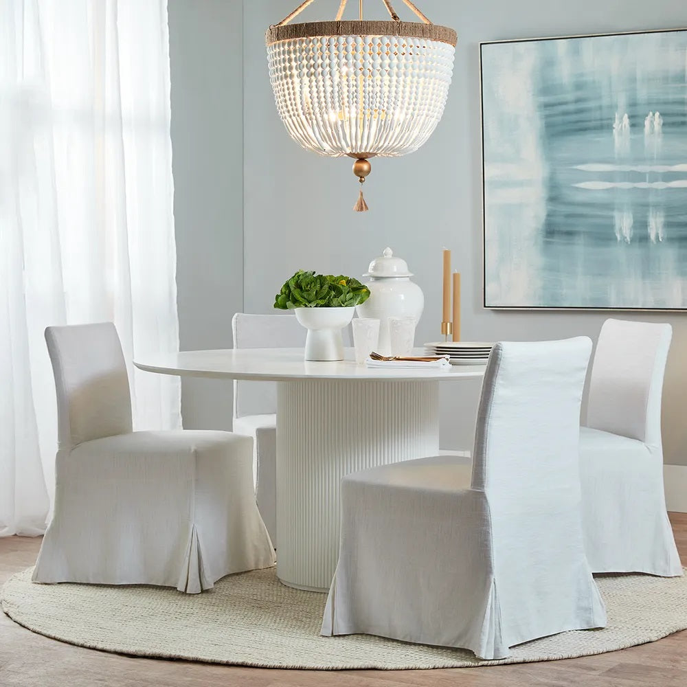 Brighton White Dining Chair & White Dining Table