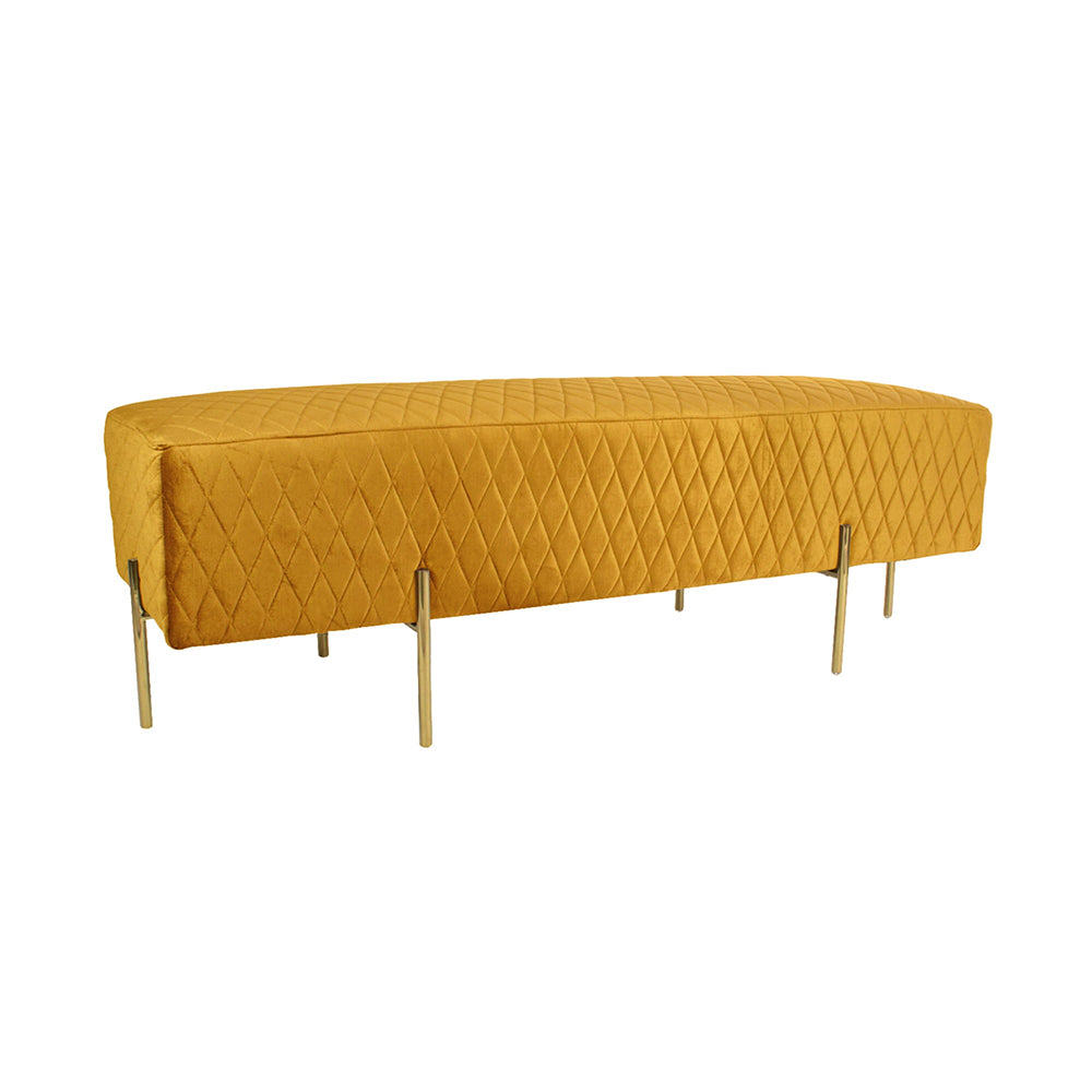 Celine Gold Velvet Ottoman | Modern Furniture