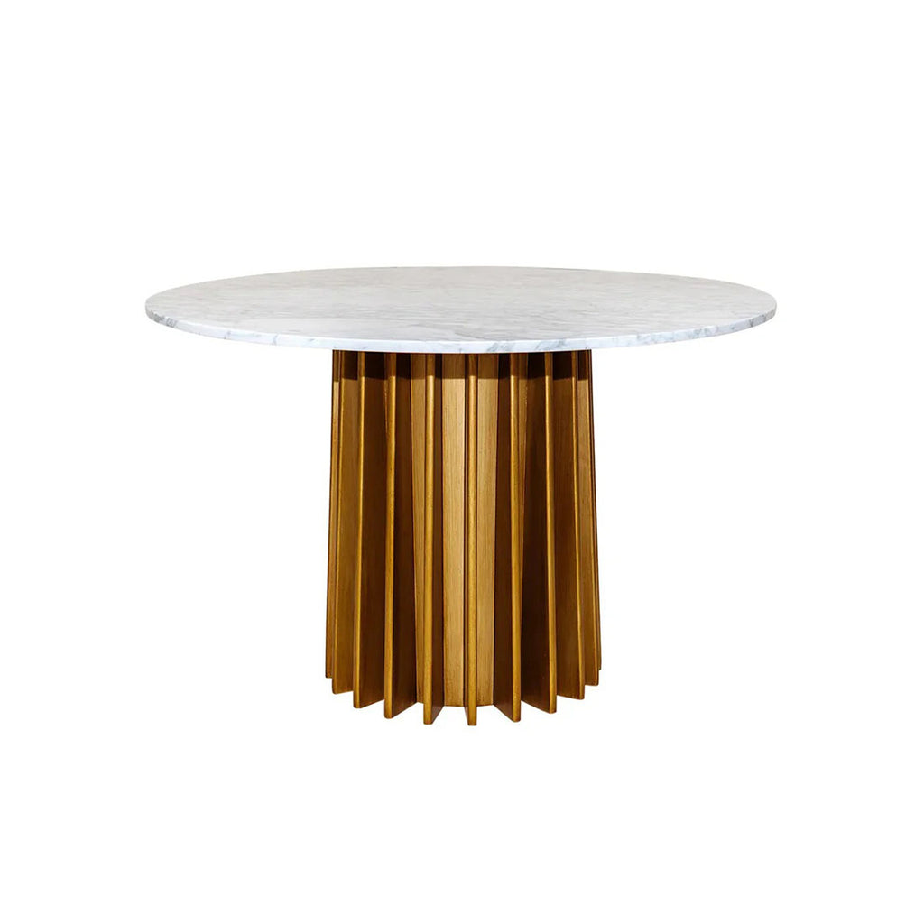 Cannes Gold Dining Table - White Top