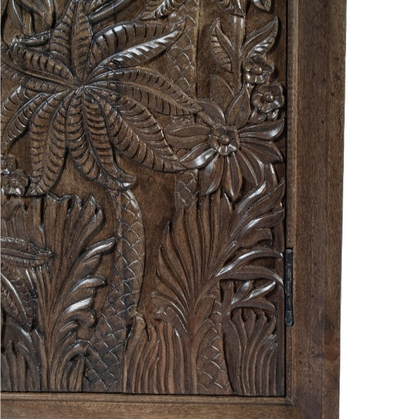 Capri Hand Carved Cabinet - Walnut Grey