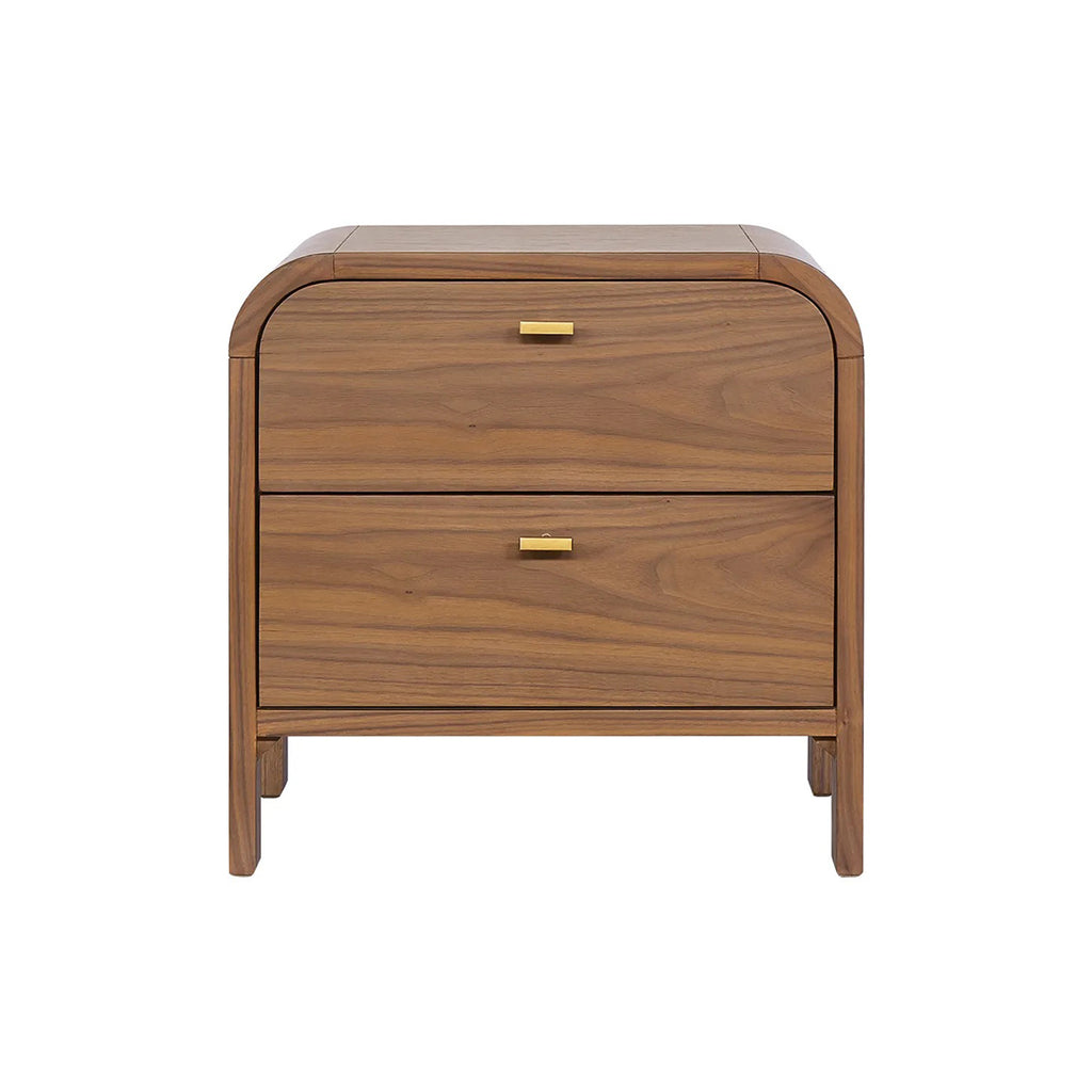 Carmen Oak Bedside Table - Walnut