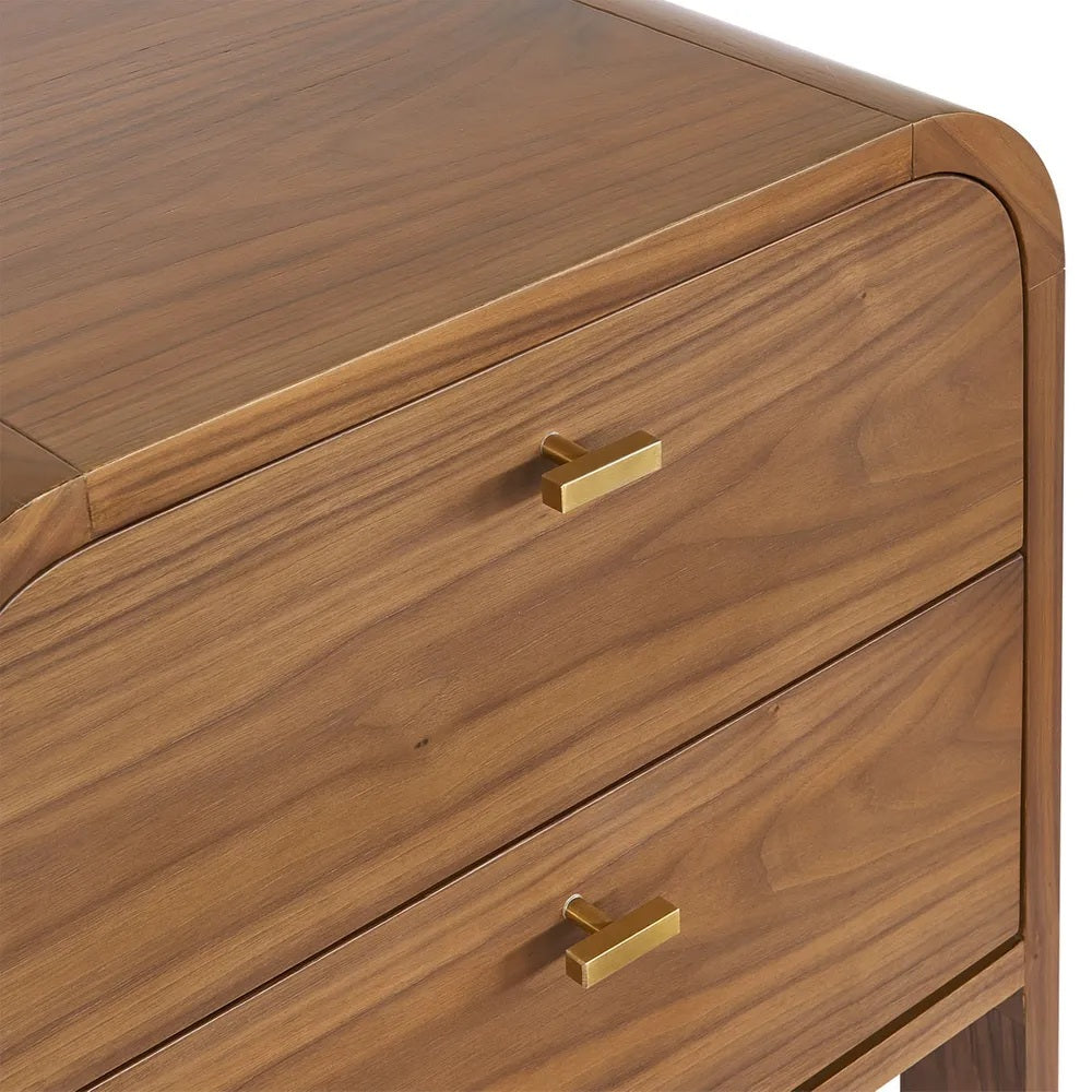 Carmen Oak Bedside Table - Walnut
