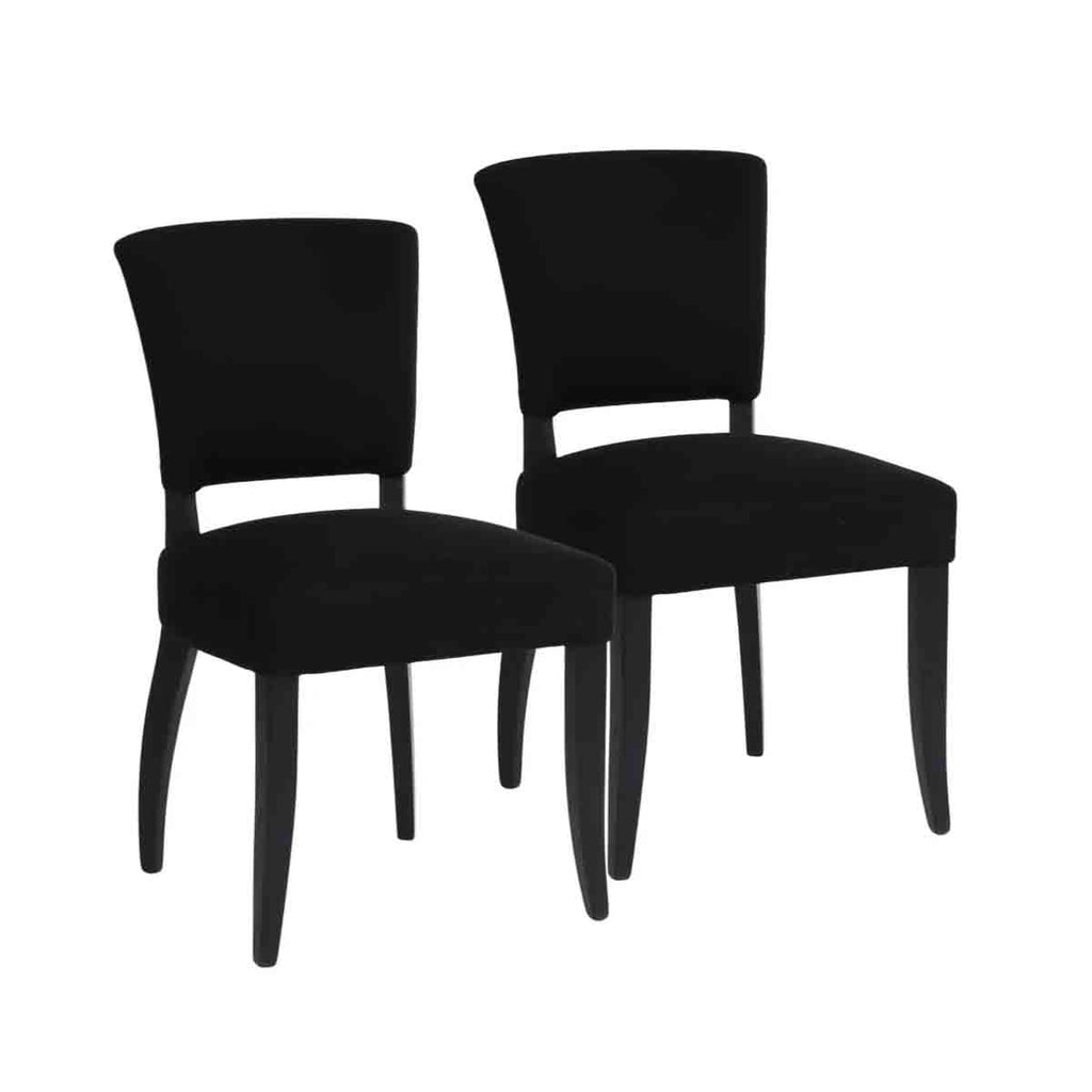 Chelsea Dining Chair Set of 2 - Black Cotton