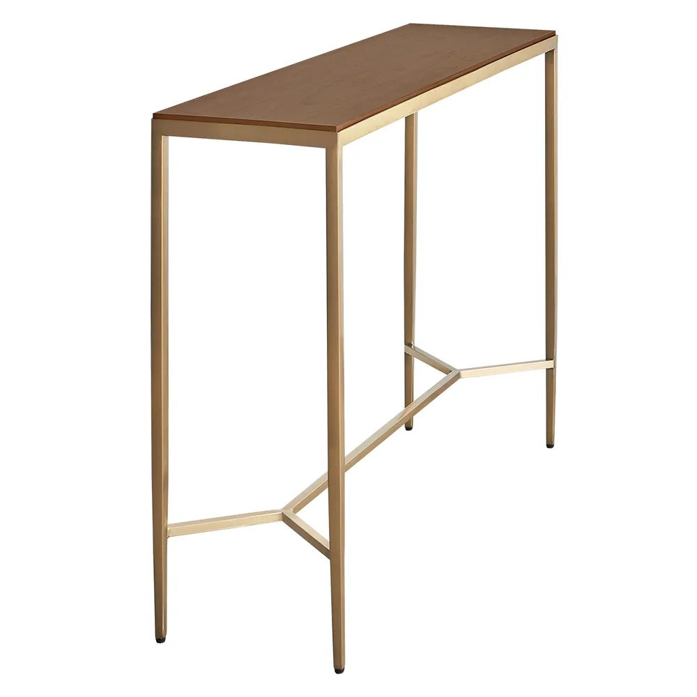 Cloe Timber Console Table - Large Gold