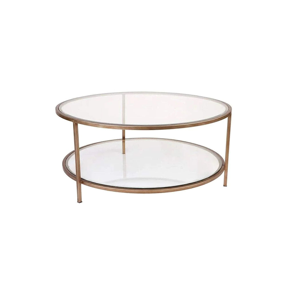 Cocktail Gold Coffee Table - Glass Top | Glass Coffee Table