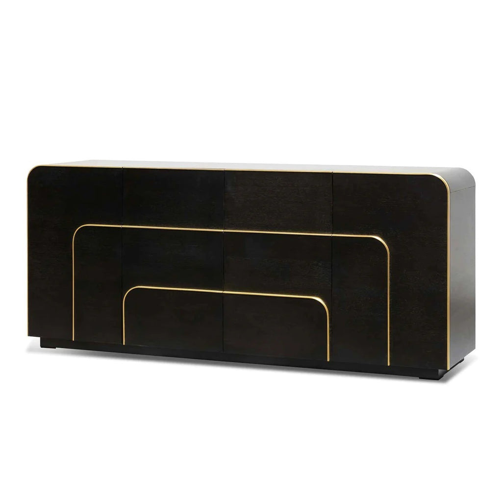 Coco Art Deco Buffet Cabinet - Textured Espresso Black 2m