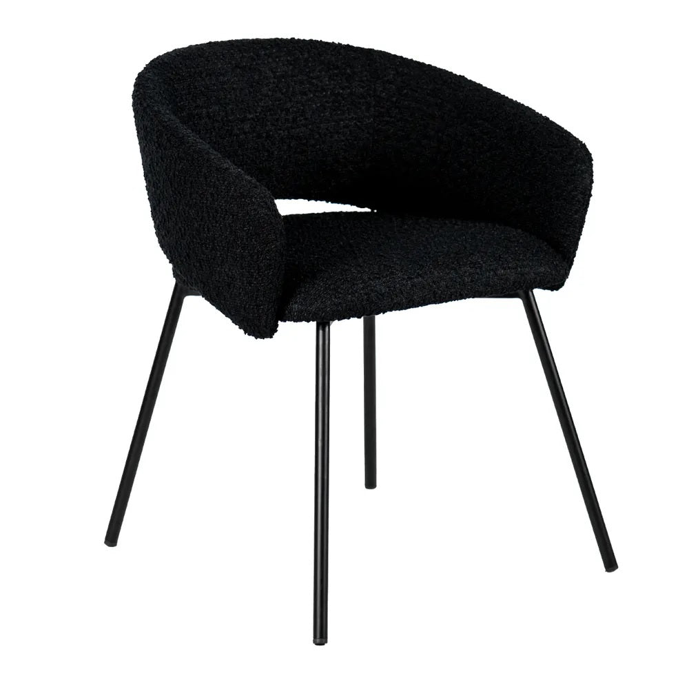 Coco Dining Chair - Black Boucle