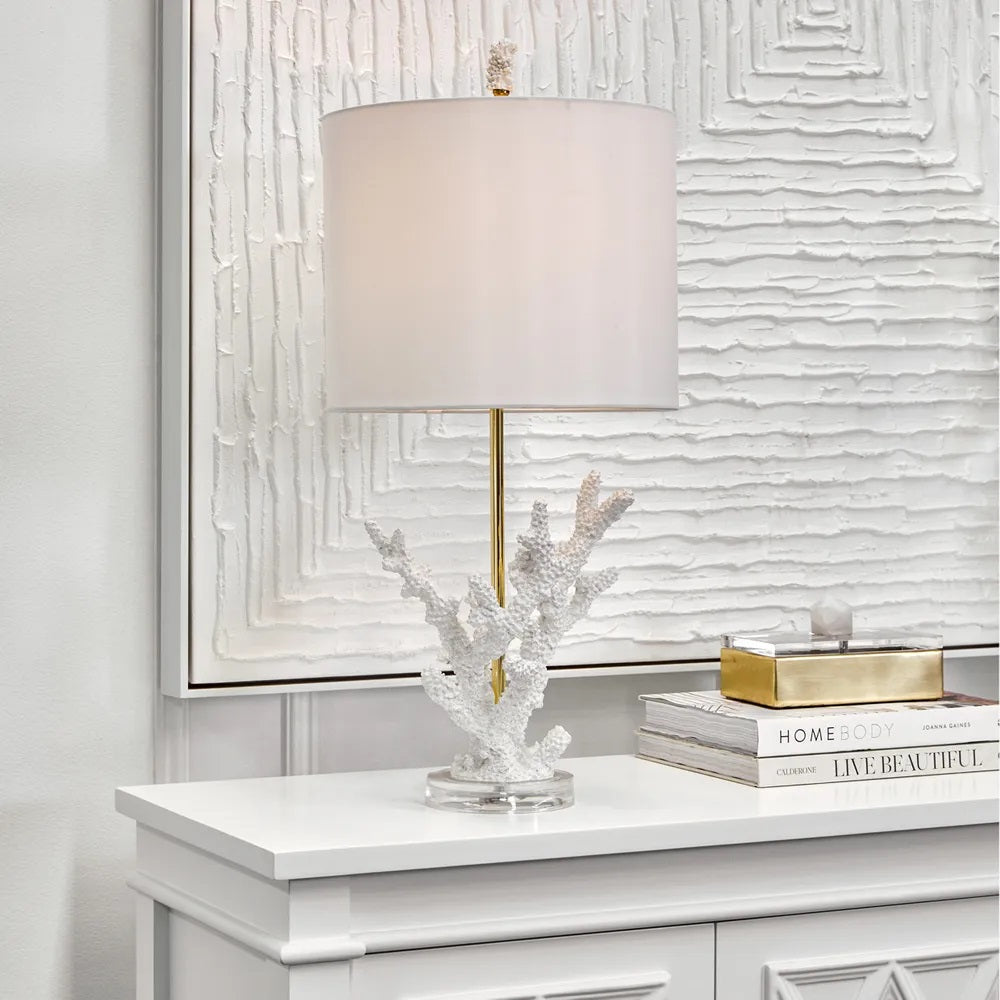 Daphne White Coral Table Lamp